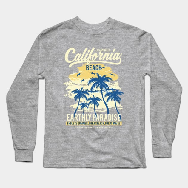 California Beach Earthly Paradise Seal Beach Long Sleeve T-Shirt by khalmer